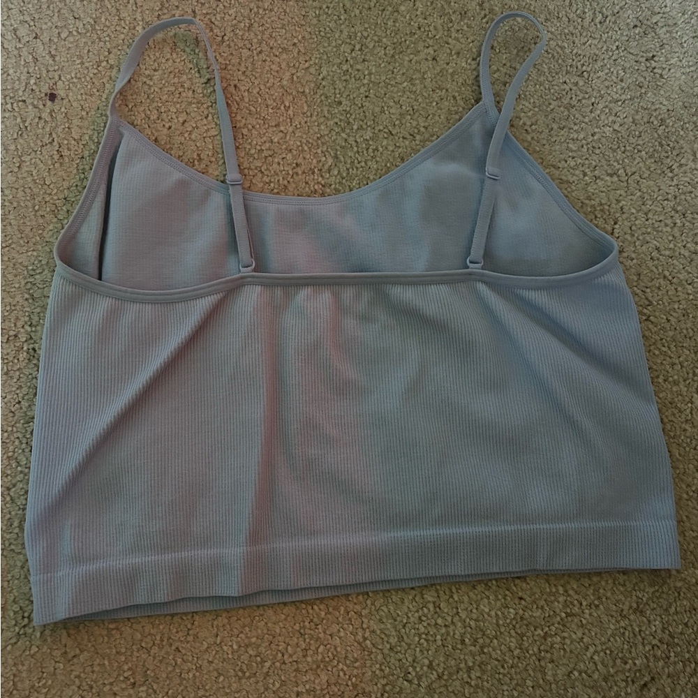 Gray-ish Blue Ribbed Tank Top - Picture 2 of 3